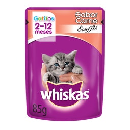 WHISKAS® sobrecito para gatitos carne en souffle image