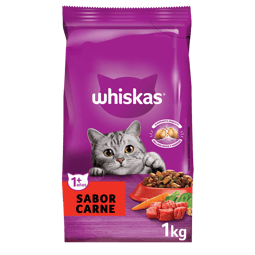 WHISKAS® alimento seco para gatos adultos carne image