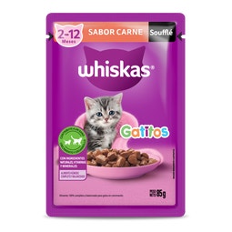 WHISKAS® sobrecito para gatitos carne en souffle image