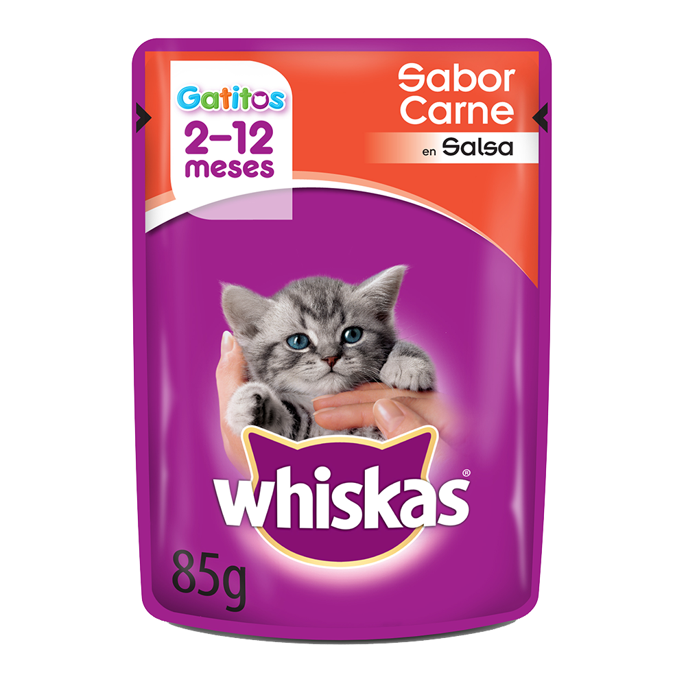 WHISKAS® sobrecito para gatitos carne en salsa image