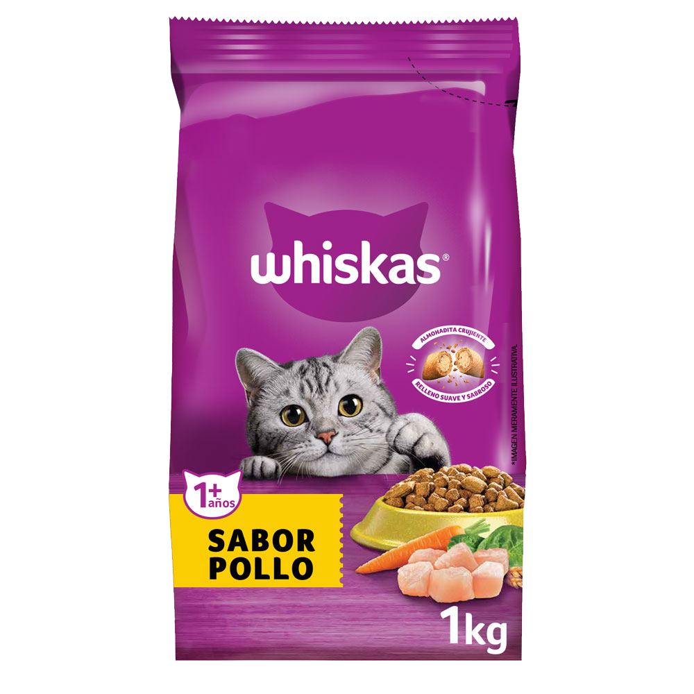 WHISKAS® alimento seco para gatos adultos pollo image